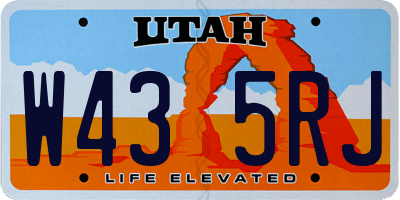 UT license plate W435RJ