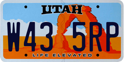 UT license plate W435RP
