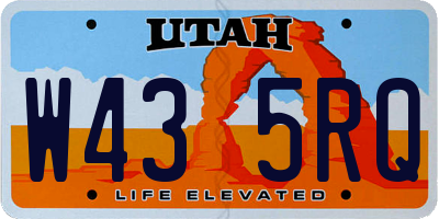 UT license plate W435RQ