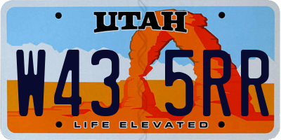 UT license plate W435RR