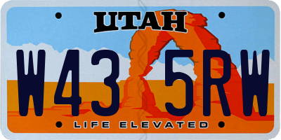 UT license plate W435RW