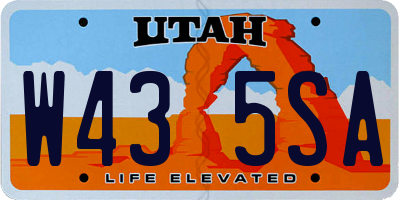 UT license plate W435SA
