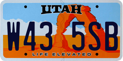 UT license plate W435SB