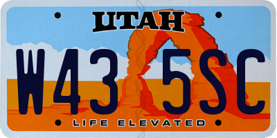 UT license plate W435SC
