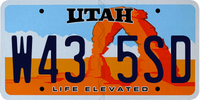 UT license plate W435SD
