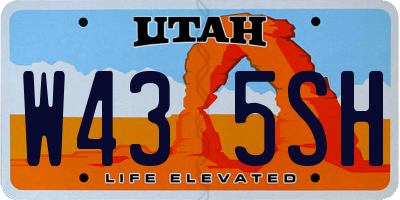 UT license plate W435SH