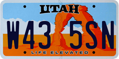 UT license plate W435SN