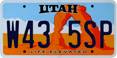 UT license plate W435SP