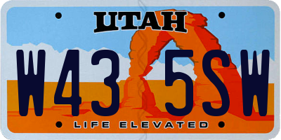 UT license plate W435SW