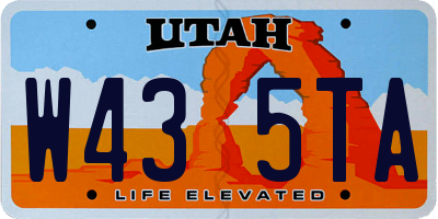 UT license plate W435TA