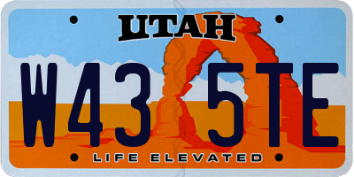 UT license plate W435TE