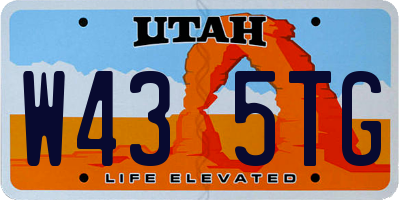 UT license plate W435TG