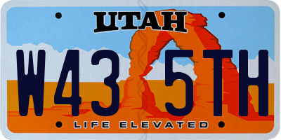 UT license plate W435TH