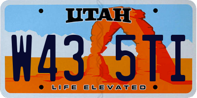 UT license plate W435TI