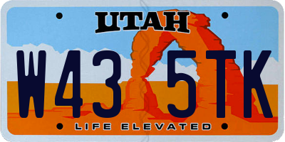 UT license plate W435TK
