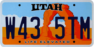 UT license plate W435TM