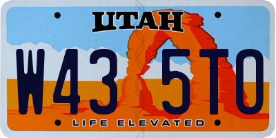 UT license plate W435TO