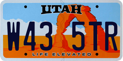 UT license plate W435TR