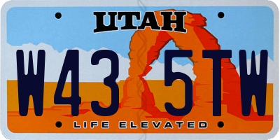 UT license plate W435TW