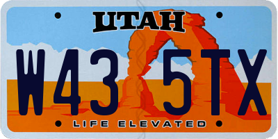 UT license plate W435TX