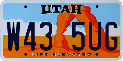 UT license plate W435UG