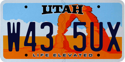UT license plate W435UX