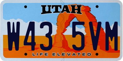 UT license plate W435VM