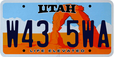 UT license plate W435WA