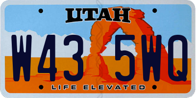 UT license plate W435WQ
