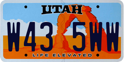 UT license plate W435WW