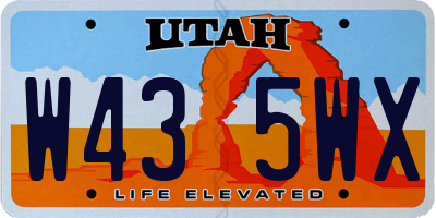 UT license plate W435WX