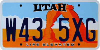UT license plate W435XG