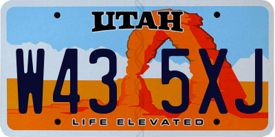 UT license plate W435XJ