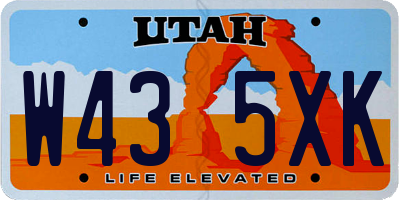 UT license plate W435XK