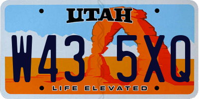 UT license plate W435XQ