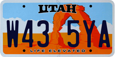 UT license plate W435YA