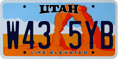 UT license plate W435YB