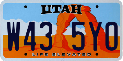 UT license plate W435YO