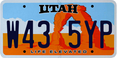 UT license plate W435YP