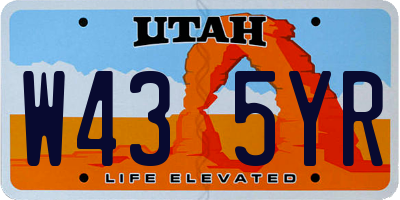 UT license plate W435YR