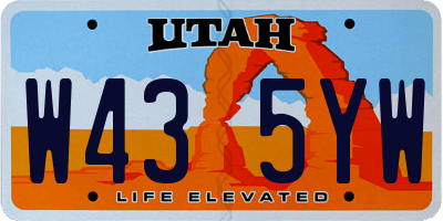 UT license plate W435YW