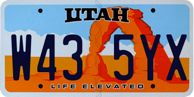 UT license plate W435YX