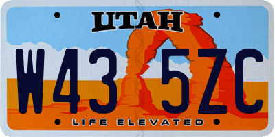 UT license plate W435ZC