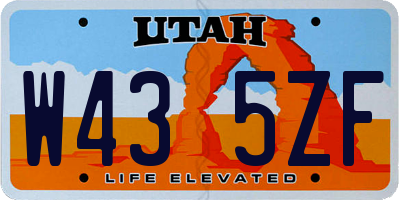 UT license plate W435ZF