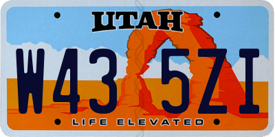 UT license plate W435ZI