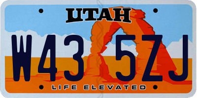 UT license plate W435ZJ
