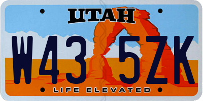 UT license plate W435ZK