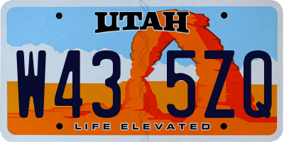 UT license plate W435ZQ