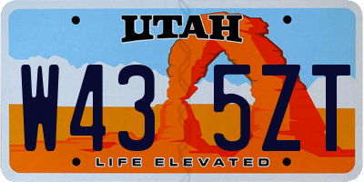 UT license plate W435ZT