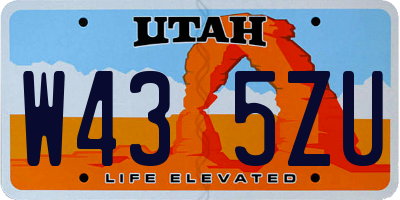 UT license plate W435ZU